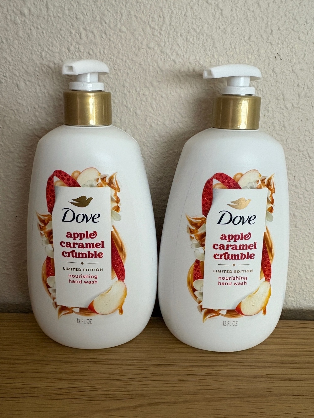 Dove Apple Caramel Crumble Hand Wash 12 oz Lot of 2 Limited Edition New